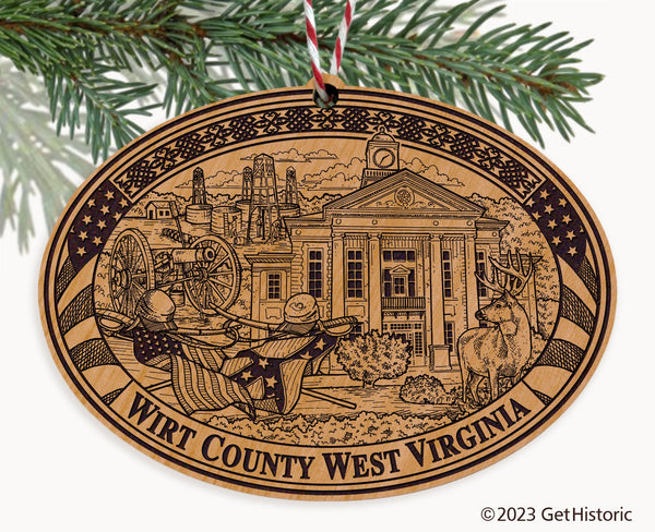 Wirt County West Virginia Engraved Natural Ornament