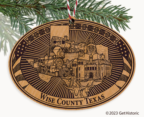 Wise County Texas Engraved Natural Ornament