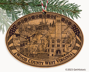 Wood County West Virginia Engraved Natural Ornament