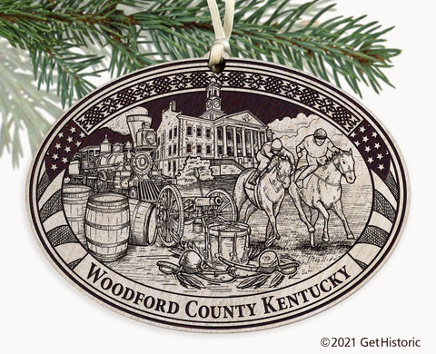 Woodford County Kentucky Engraved Ornament