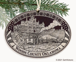 Woods County Oklahoma Engraved Ornament