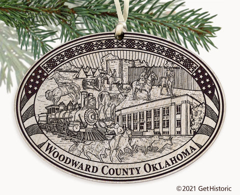 Woodward County Oklahoma Engraved Ornament