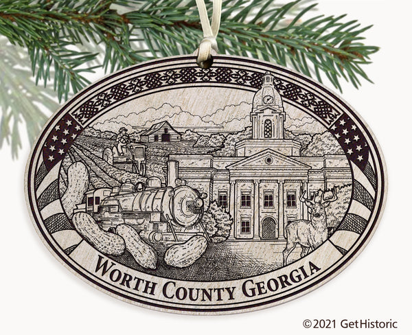 Worth County Georgia Engraved Ornament