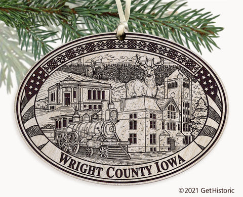 Wright County Iowa Engraved Ornament