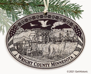 Wright County Minnesota Engraved Ornament