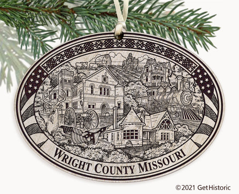 Wright County Missouri Engraved Ornament