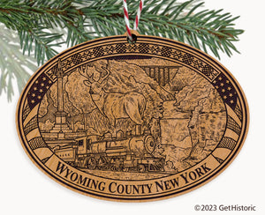 Wyoming County New York Engraved Natural Ornament