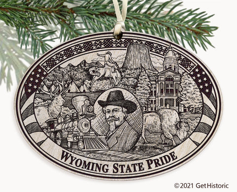 Wyoming State Engraved Ornament