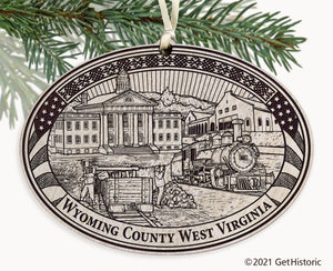 Wyoming County West Virginia Engraved Ornament