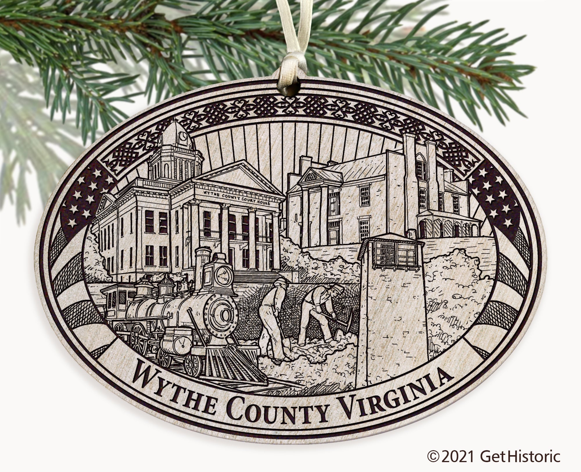 Wythe County Virginia Engraved Ornament