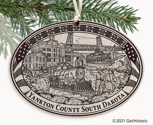 Yankton County South Dakota Engraved Ornament
