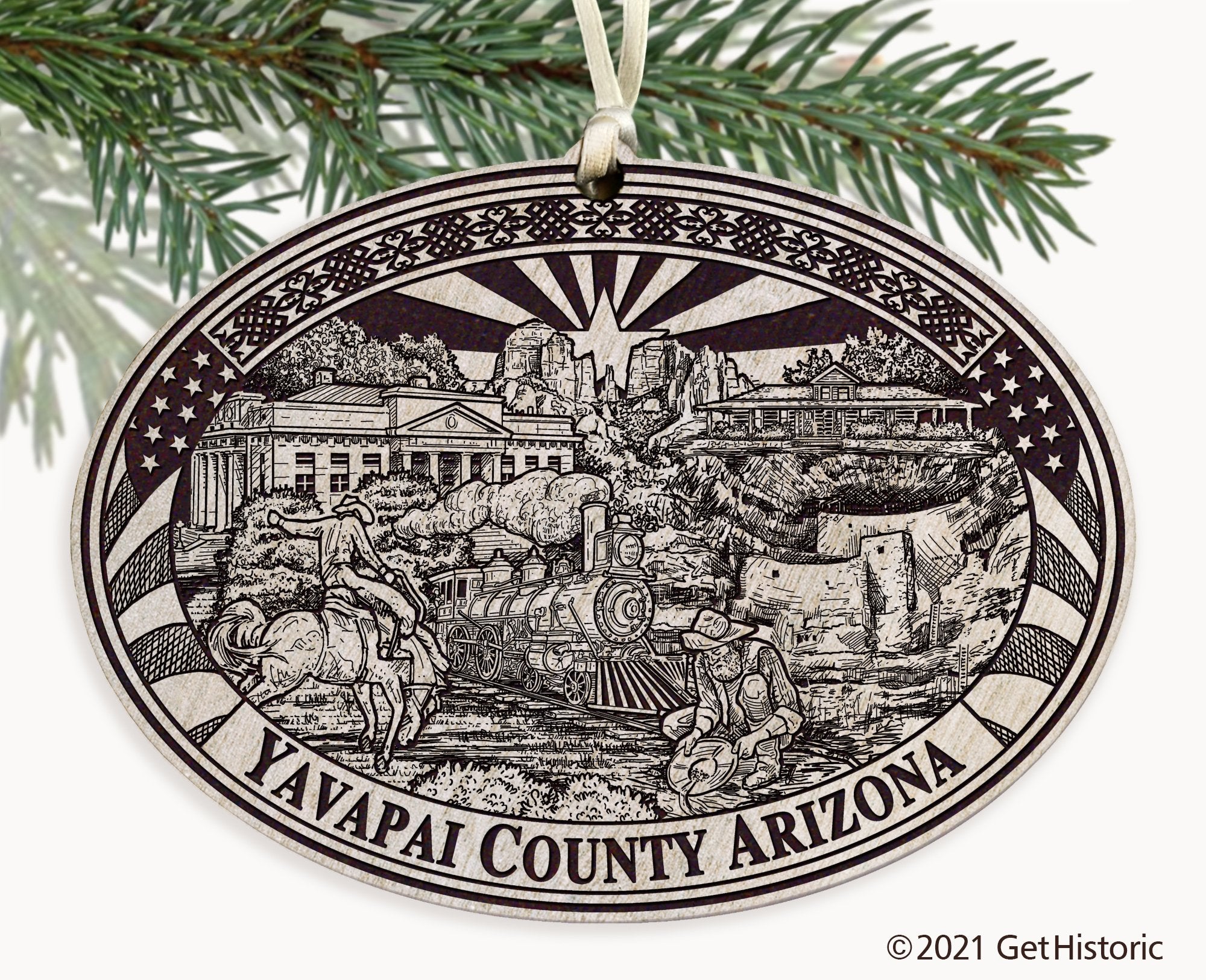 Yavapai County Arizona Engraved Ornament
