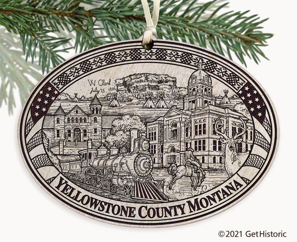Yellowstone County Montana Engraved Ornament