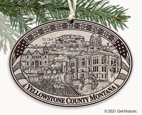 Yellowstone County Montana Engraved Ornament