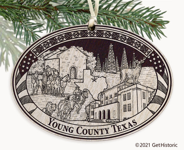 Young County Texas Engraved Ornament
