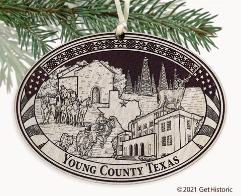 Young County Texas Engraved Ornament