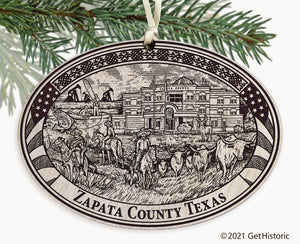Zapata County Texas Engraved Ornament