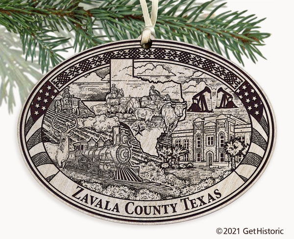Zavala County Texas Engraved Ornament