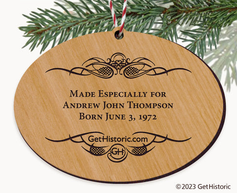 Natural Wood Ornament Personalization